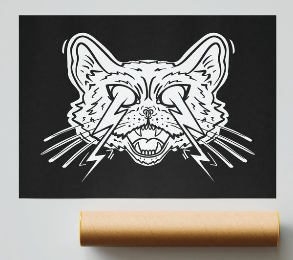 Thunderbolt Cat Eyes Print