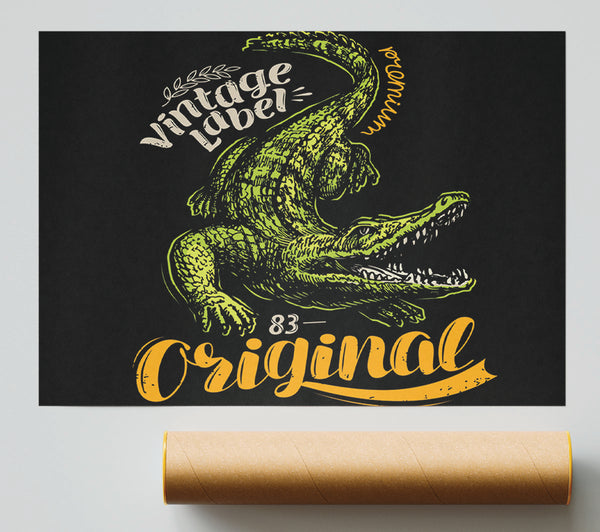 Vintage Label Croc Poster