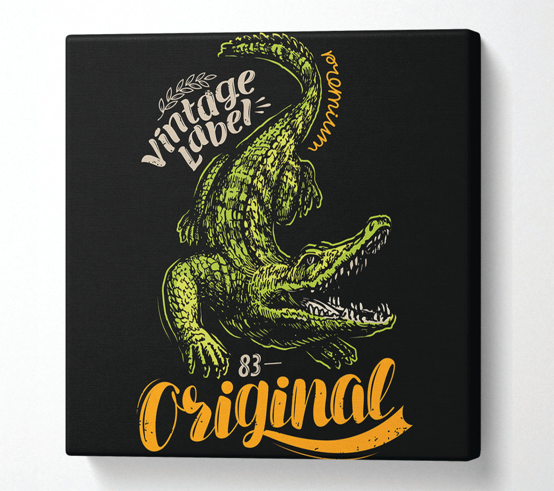  A Canvas Print of Vintage Label Croc Canvas Art