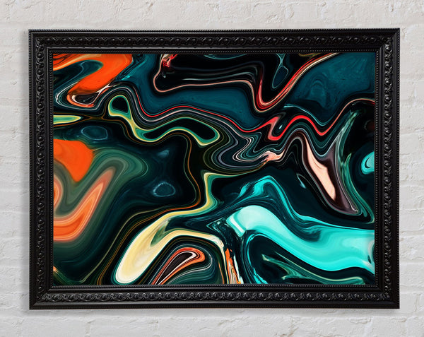Liquid Metal Vivid Melt Framed Print