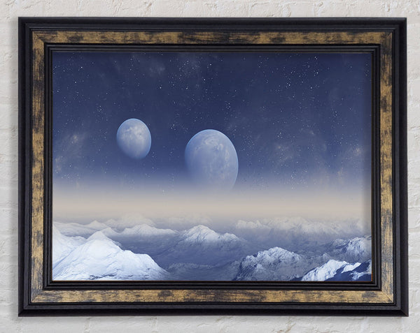 The Two Moons Meet Framed Print