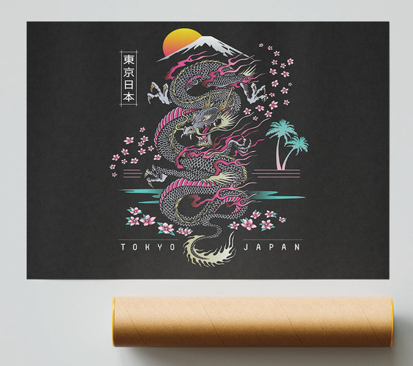 Japanese Dragon Flies Giclee Print