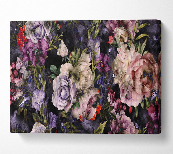  A Canvas Print of Rose Petal Cluster Canvas Print
