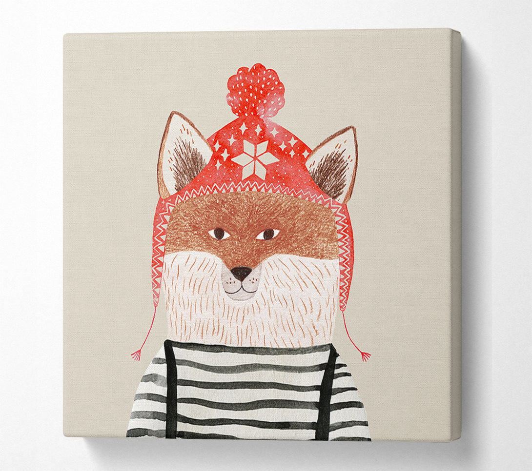  A Canvas Print of The Fox In A Hat Canvas Print