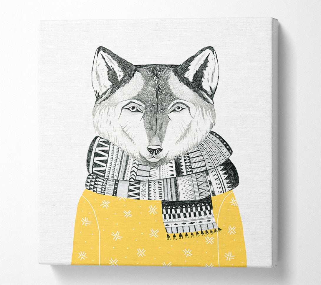  A Canvas Print of Ready For Winter Fox Canvas Art