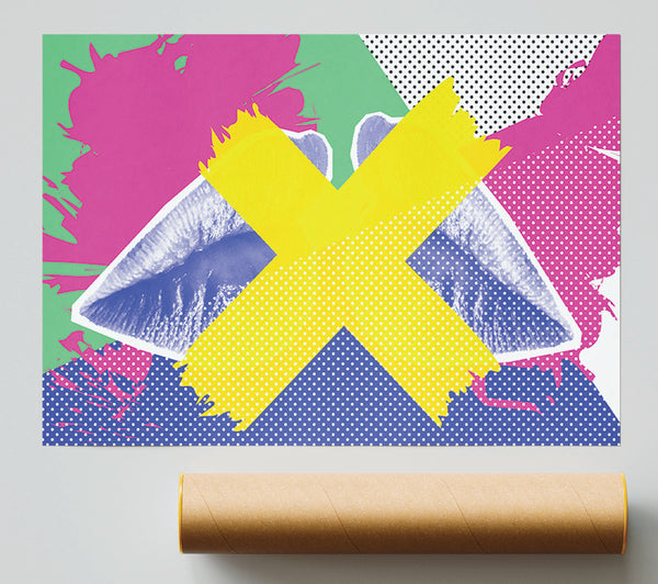 The Cross Lips Yellow Print