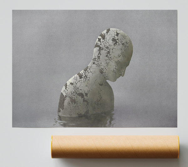 Eroded Statue In Water Poster