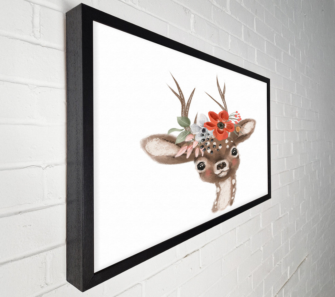  A Canvas Print of The Little Floral Deer Canvas Wall Art