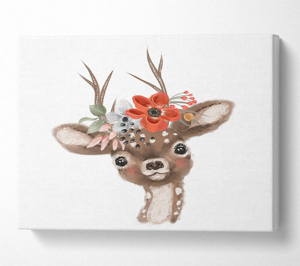  A Canvas Print of The Little Floral Deer Canvas Wall Art