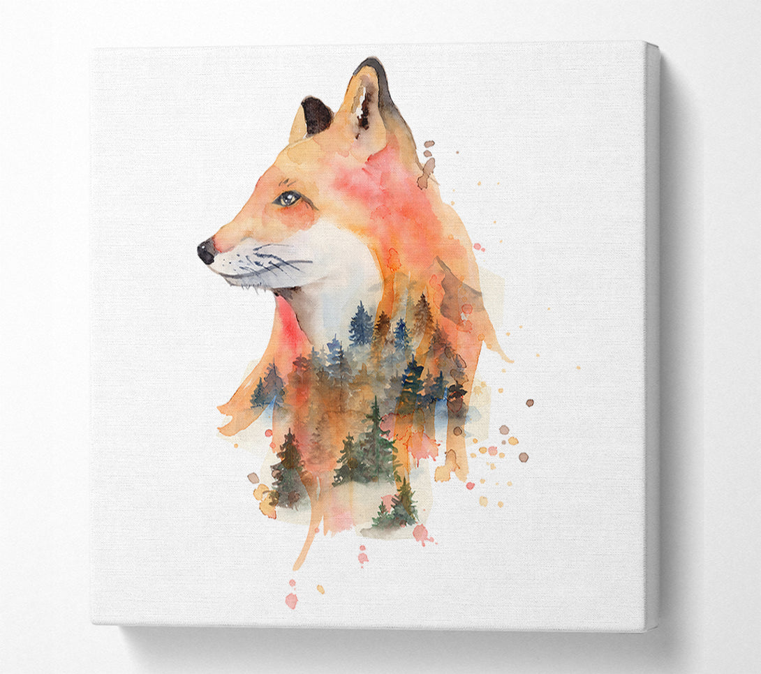  A Canvas Print of The Fox Woodland Canvas Wall Art