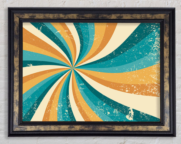 The Spiral Yellow And Blue Framed Print