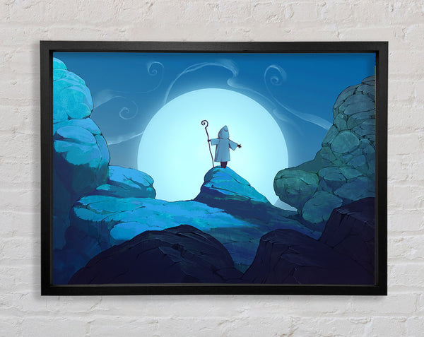 Wizard On The Mountain Top Framed Print