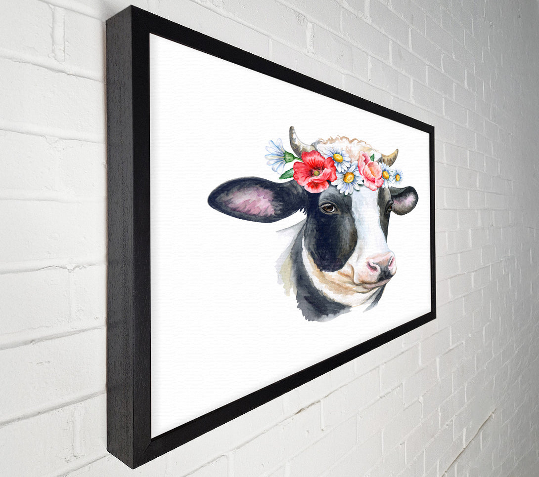  A Canvas Print of Flower Girl Cow Canvas Art