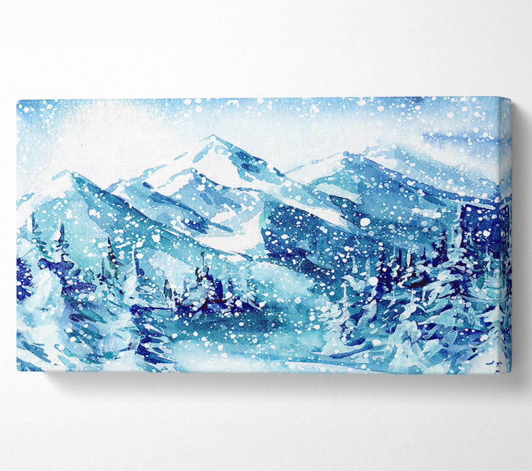  A Canvas Print of Snowy Mountains Bliss Canvas Print