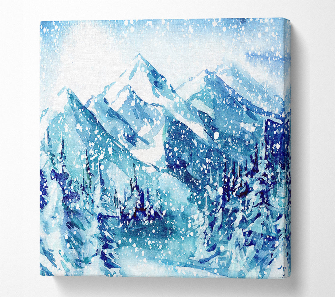  A Canvas Print of Snowy Mountains Bliss Canvas Print