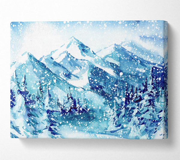  A Canvas Print of Snowy Mountains Bliss Canvas Print