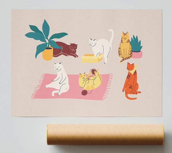 Peaceful Cat Home Giclee Print