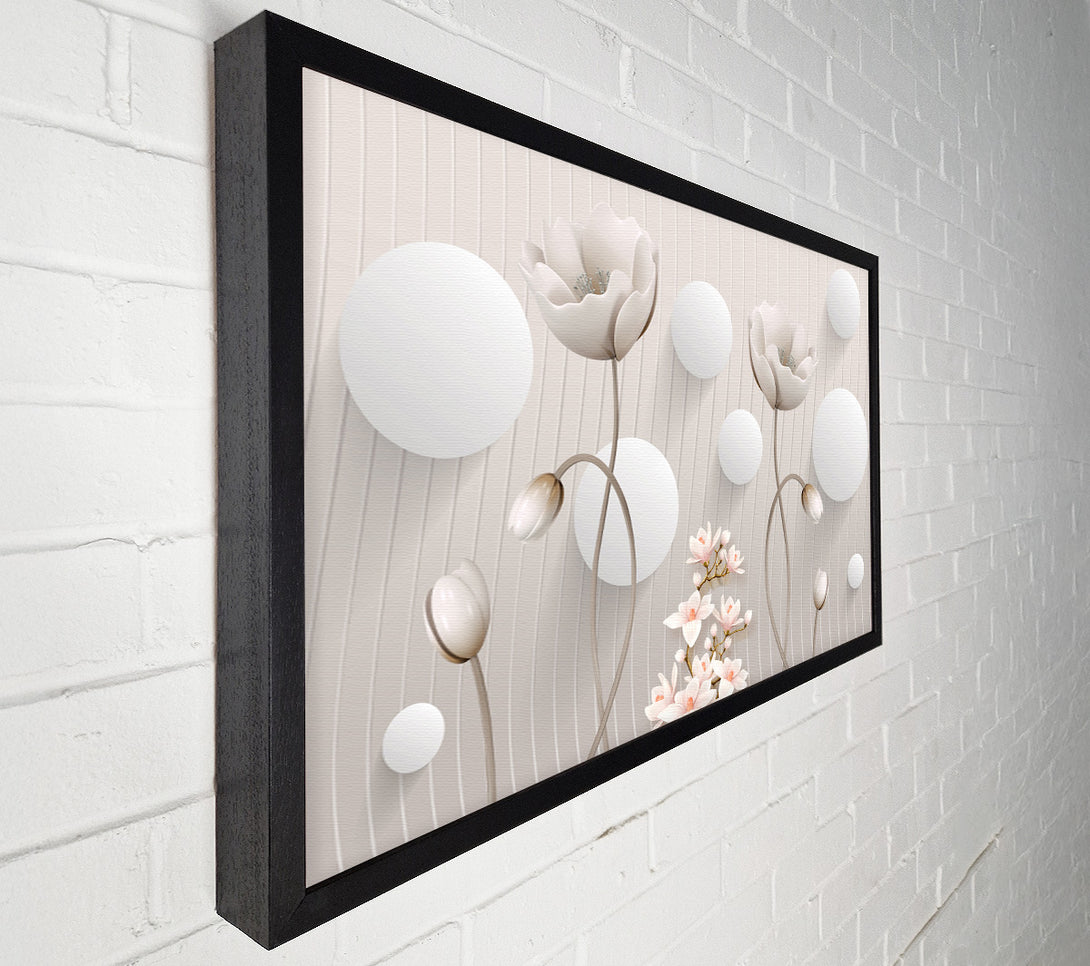  A Canvas Print of White Flower Circles Canvas Print