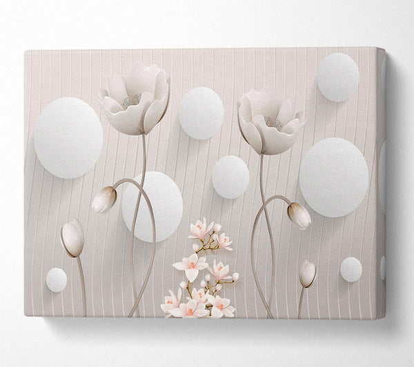  A Canvas Print of White Flower Circles Canvas Print