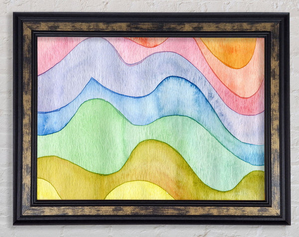 Flow Of The Colour Water Framed Print