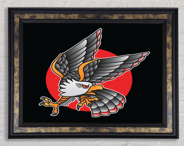Tattoo Eagle Sun Framed Print