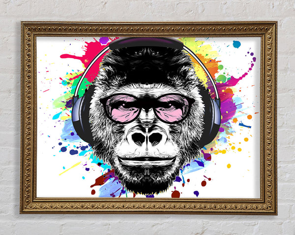 Gorilla Glasses Paint Splatter Framed Print