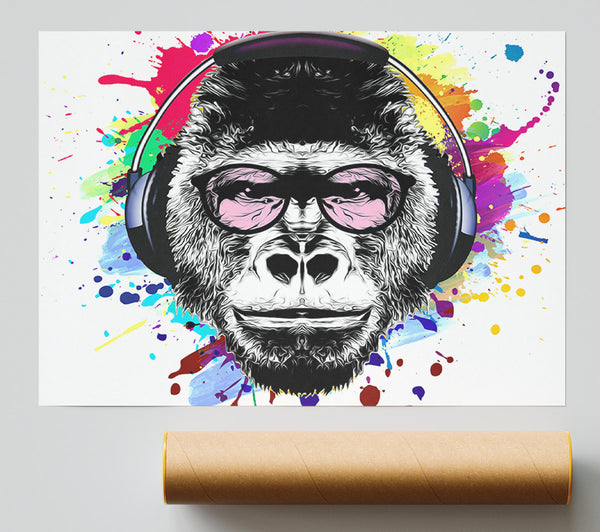 Gorilla Glasses Paint Splatter Giclee Print