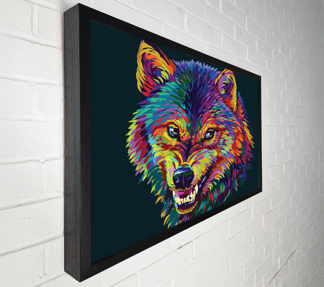  A Canvas Print of Growling Wolf Colour Canvas Print