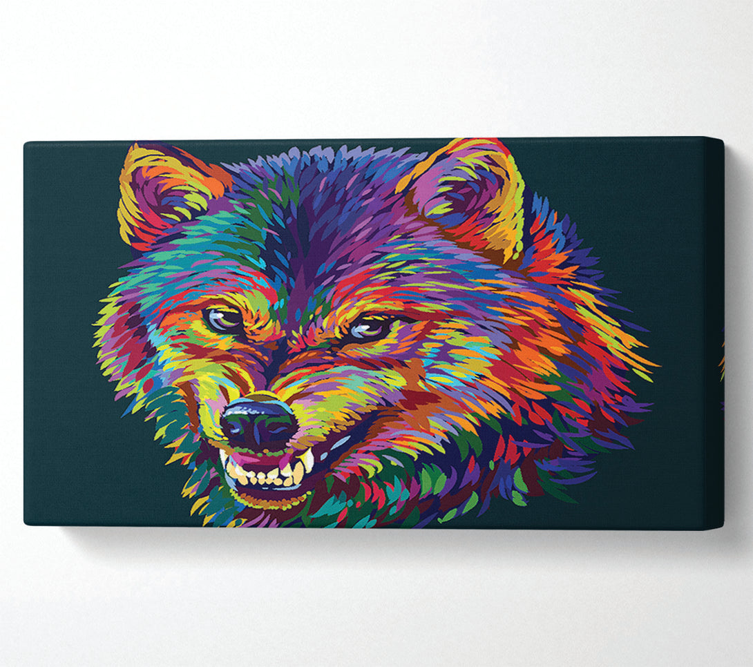  A Canvas Print of Growling Wolf Colour Canvas Print