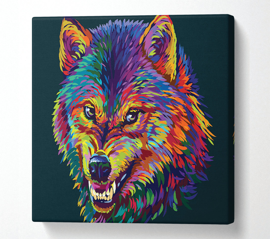  A Canvas Print of Growling Wolf Colour Canvas Print
