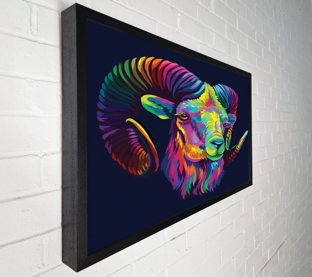  A Canvas Print of The Horned Goat Vibrant Canvas Art