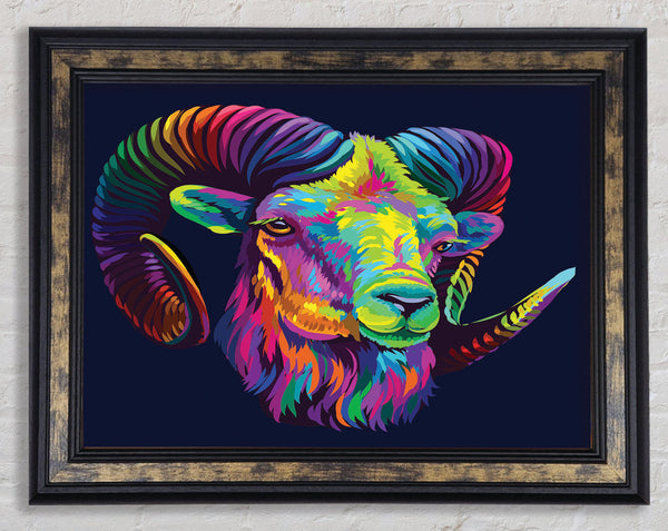 The Horned Goat Vibrant Framed Print