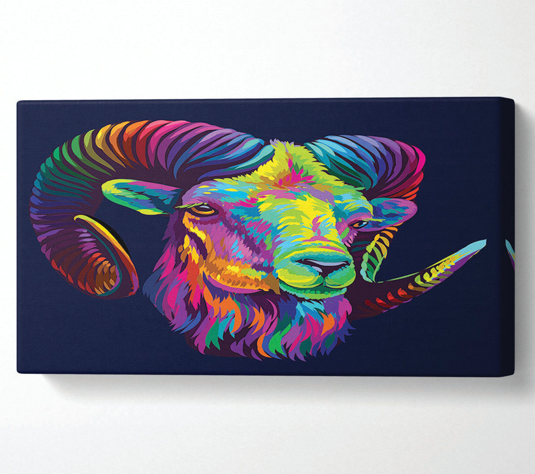  A Canvas Print of The Horned Goat Vibrant Canvas Art