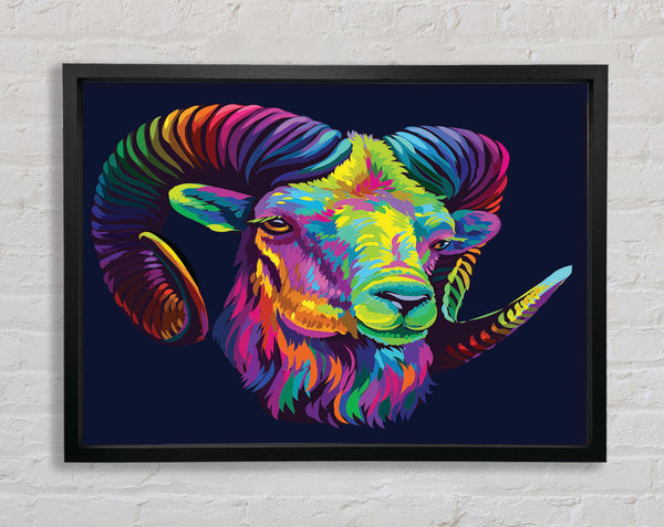 The Horned Goat Vibrant Framed Print