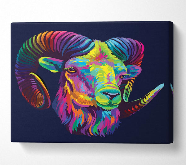  A Canvas Print of The Horned Goat Vibrant Canvas Art