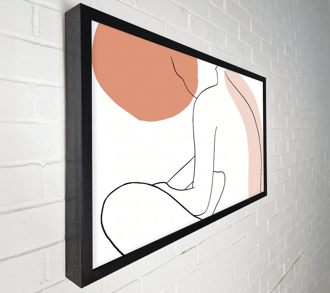  A Canvas Print of The Sitting Woman Line Drawing Canvas Wall Art