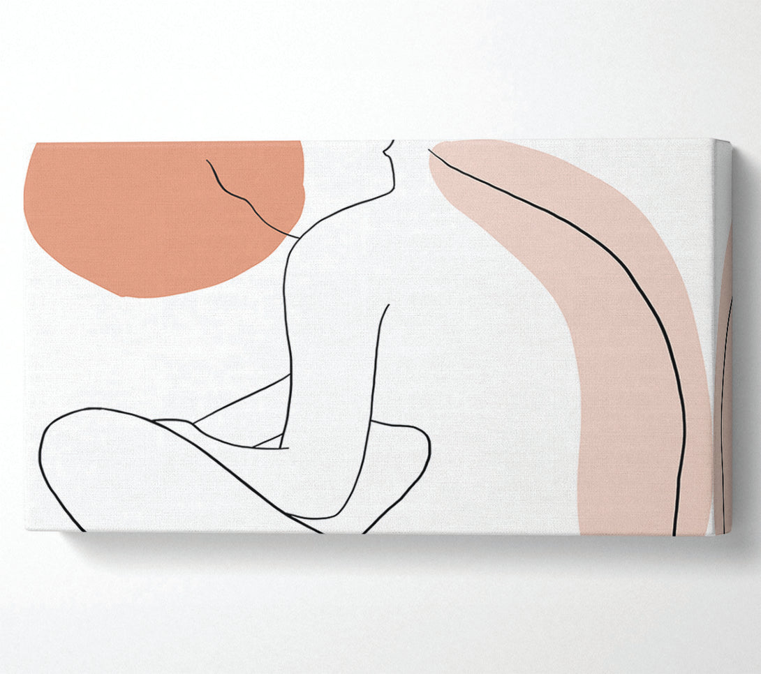  A Canvas Print of The Sitting Woman Line Drawing Canvas Wall Art