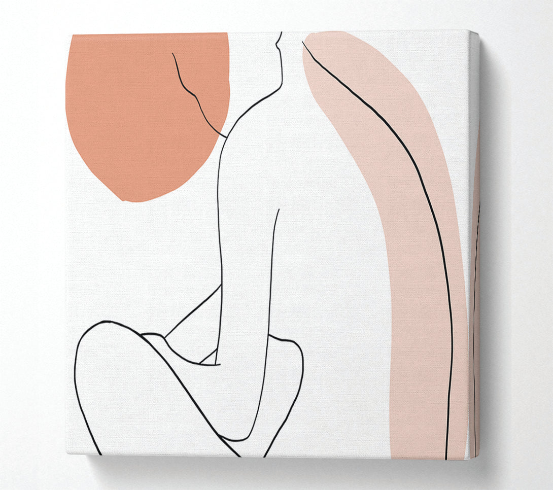  A Canvas Print of The Sitting Woman Line Drawing Canvas Wall Art