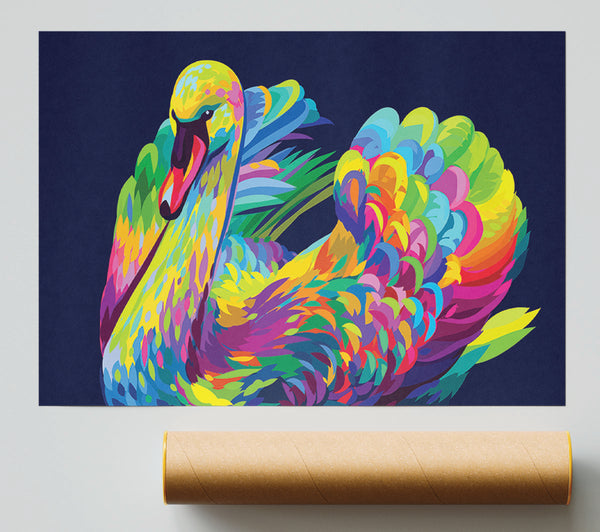 The Vibrant Swan Sitting Print