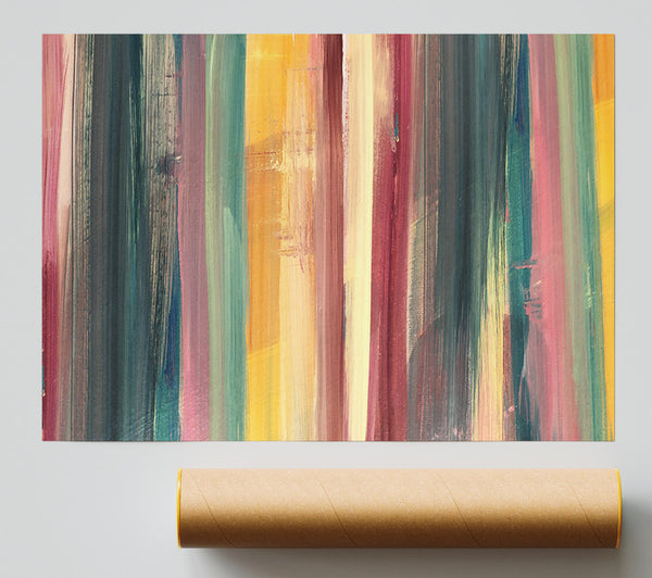 Vertical Colour Drop Lines Print
