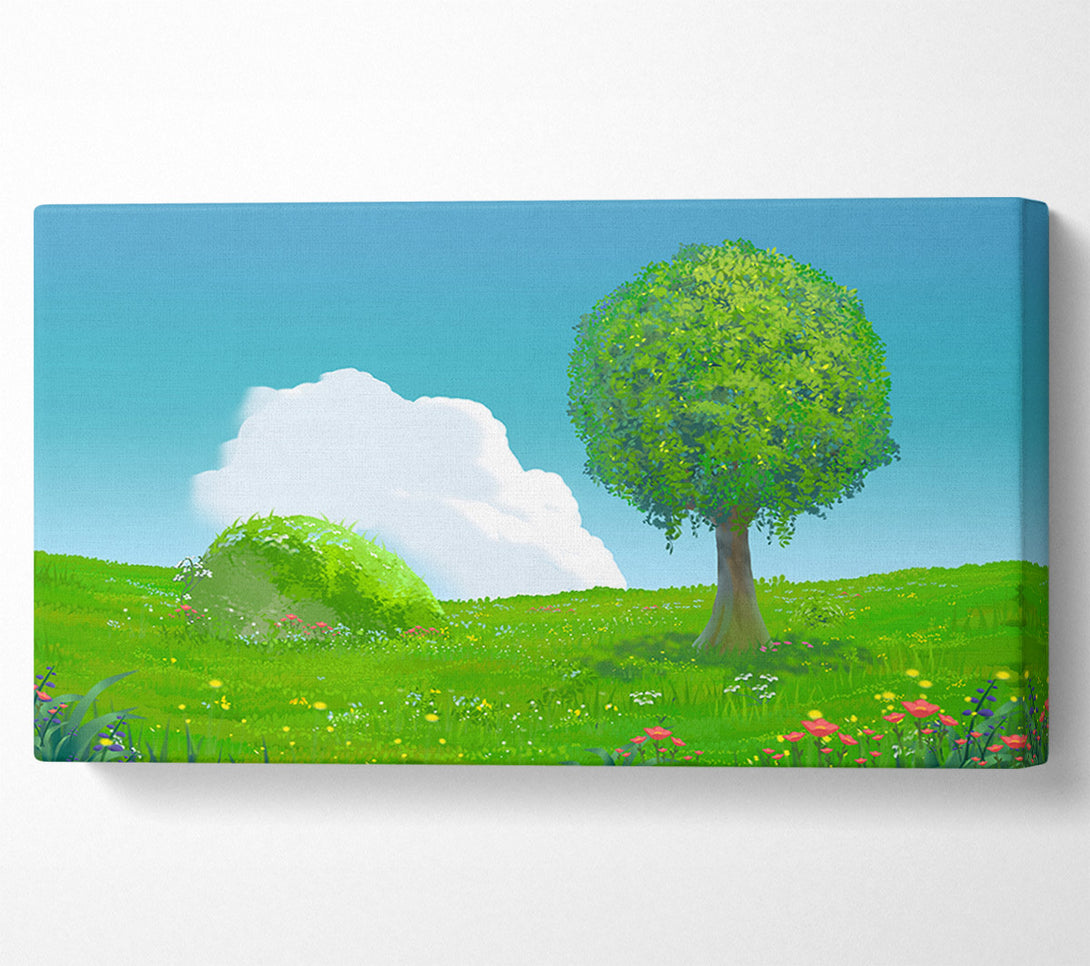 A Canvas Print of The Round Tree Summer Skies Canvas Wall Art