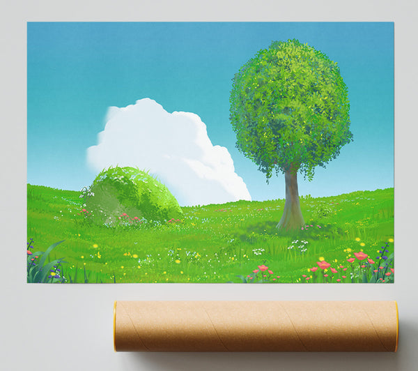 The Round Tree Summer Skies Giclee Print