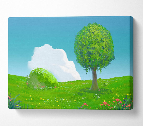  A Canvas Print of The Round Tree Summer Skies Canvas Wall Art