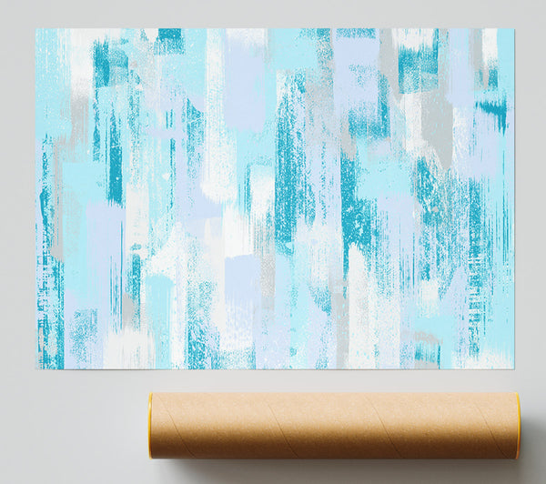 Winter Blue Vertical Paint Giclee Print