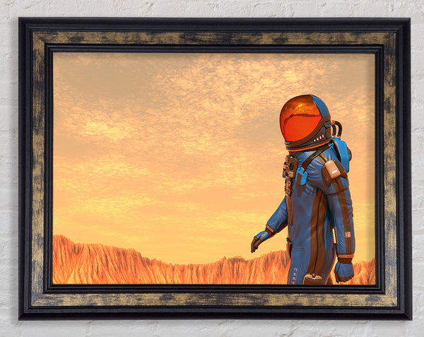 The Space Man In Mars Framed Print