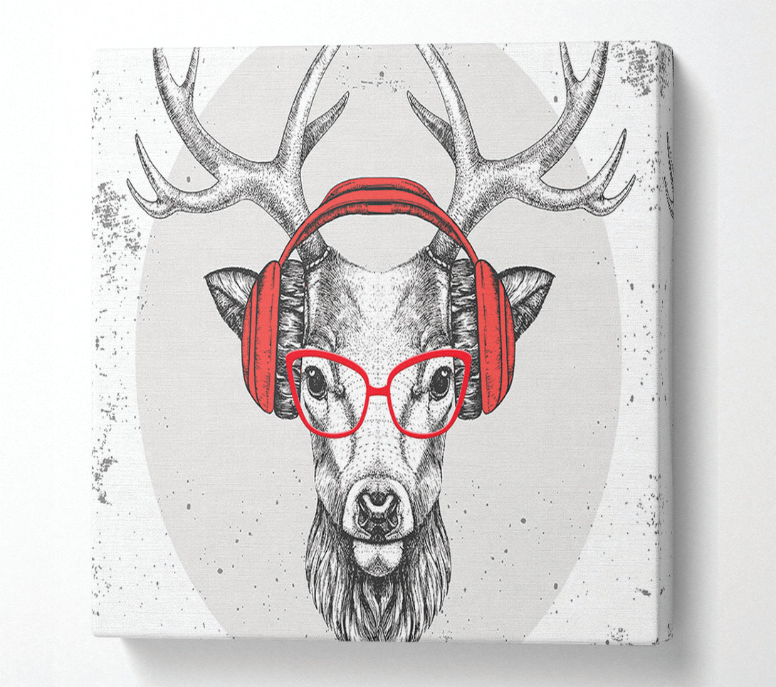  A Canvas Print of The Stag Headphones Canvas Print