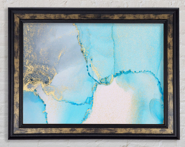 The Blue And Grey Glitter Framed Print