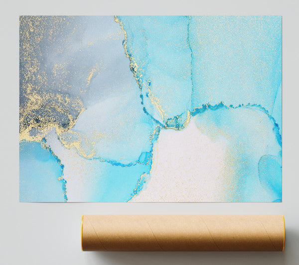 The Blue And Grey Glitter Poster