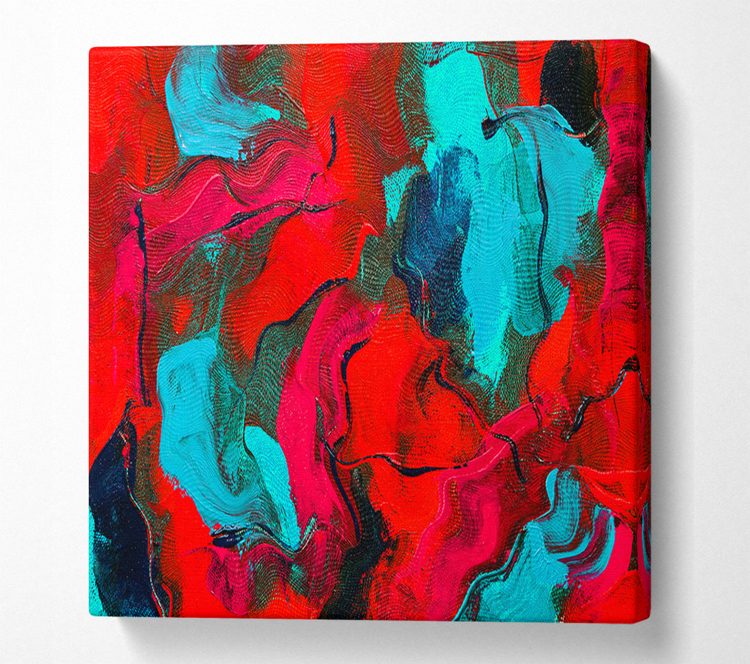  A Canvas Print of The Red And Blue Splodge Canvas Print