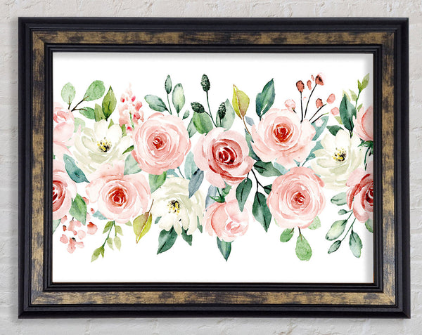 Floral Roses Bouquet Framed Print